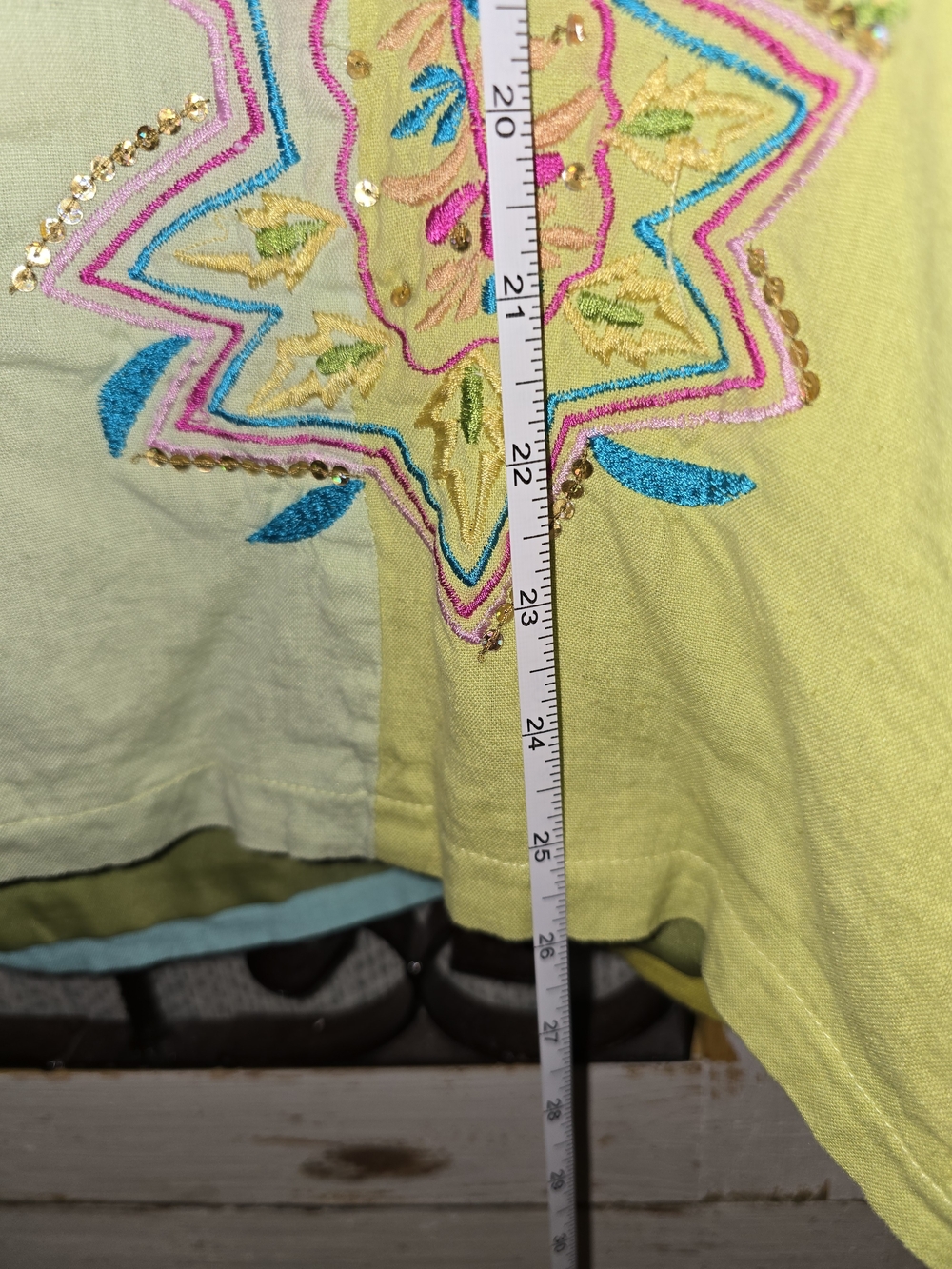 Indigo Moon Pastel Patchwork Embroidered Button Front Jacket - Picture 13 of 14